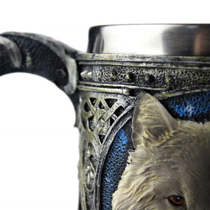 Retro Mug Stainless Steel 3D Wolf Drinking Cup - Stylemz