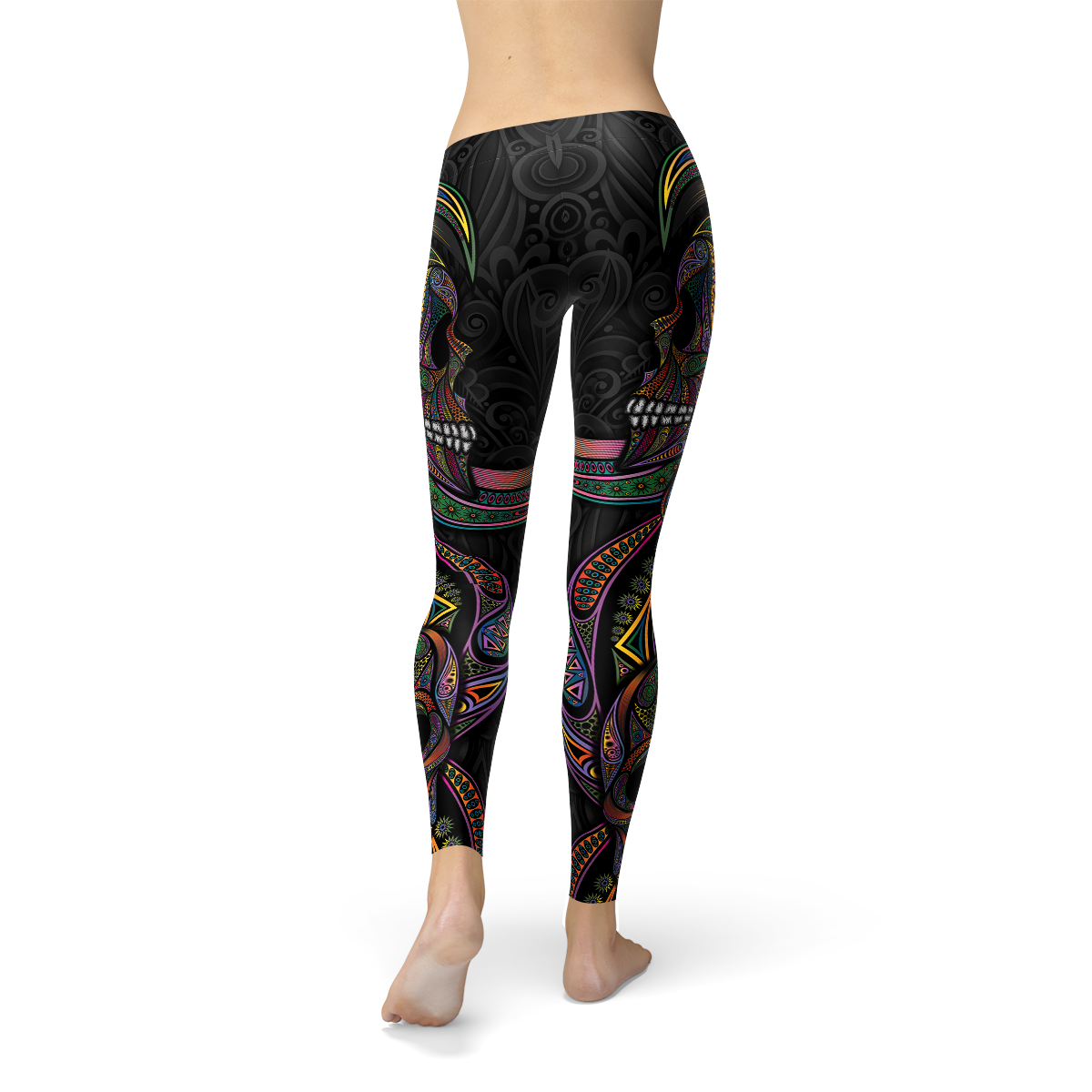 Womens Sugar Skull Leggings - Stylemz