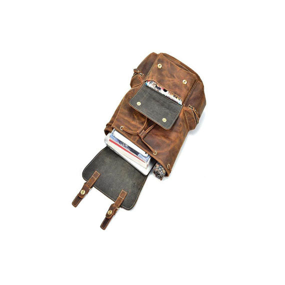 Buffalo Leather Backpack Handmade Unisex Travel Outdoor Bag