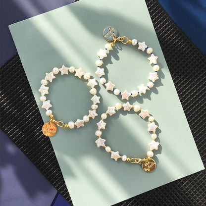 Pearl Stars Bracelet with Shimmering Freshwater Pearls