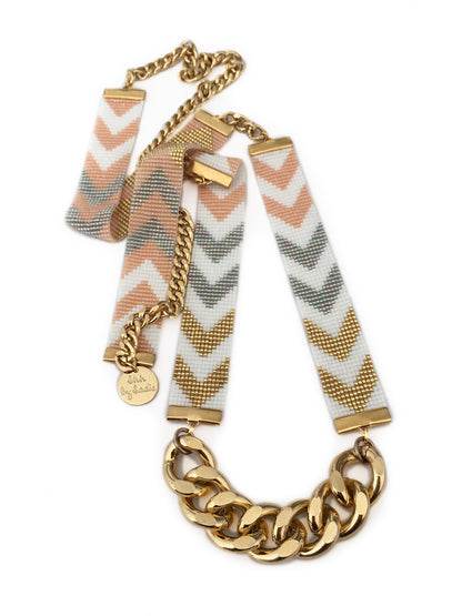 Chevron D'or Necklace with 24 Carat Gold Plating