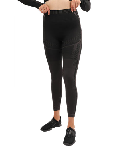 DECATA SEAMLESS LEGGINGS - BLACK & BROWN - Stylemz