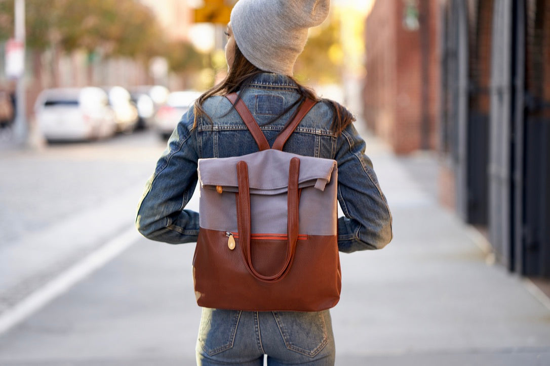 Greenpoint Backpack Purse - Slate/Maple Eco-Friendly Design