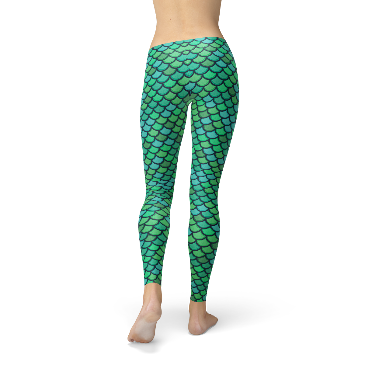 Womens Green Mermaid Leggings - Stylemz