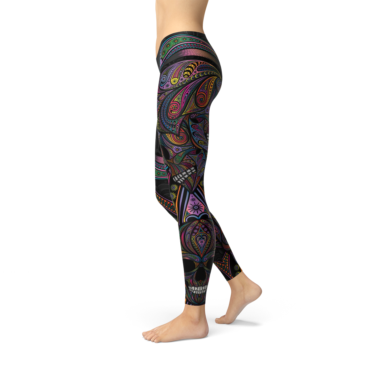 Womens Sugar Skull Leggings - Stylemz