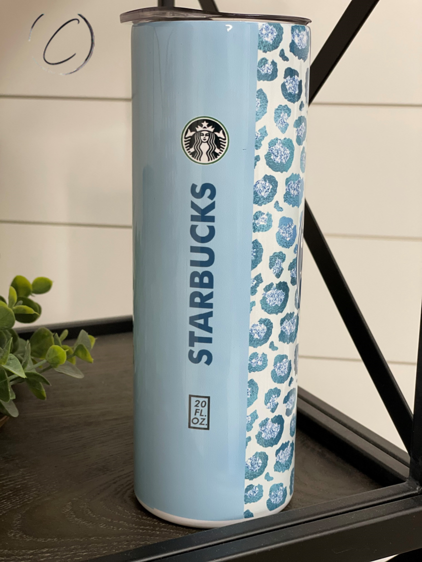 Teal Leopard Starbucks 20oz Skinny Tumbler - Stylemz