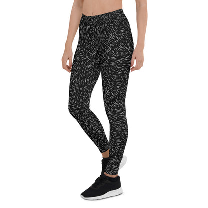 Black Bear Fur Leggings for Women - Stylish Activewear