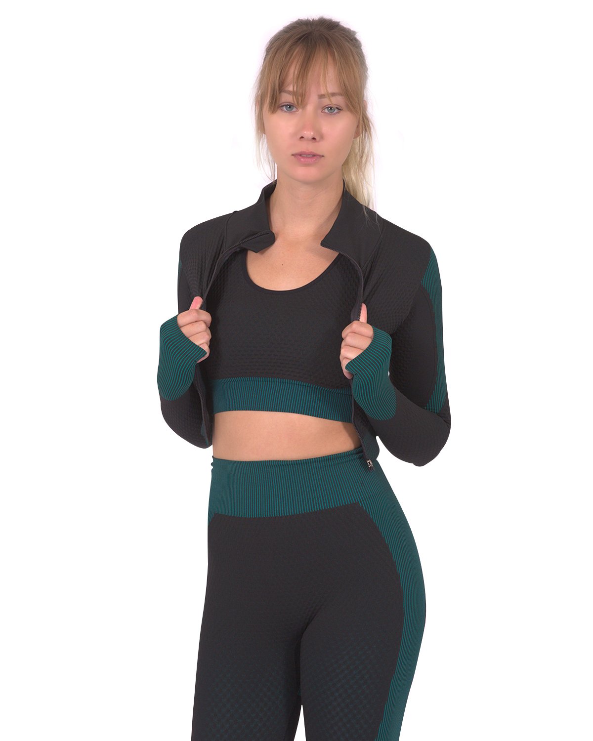 Trois Seamless Sports Jacket - Black With Blue Chic Design