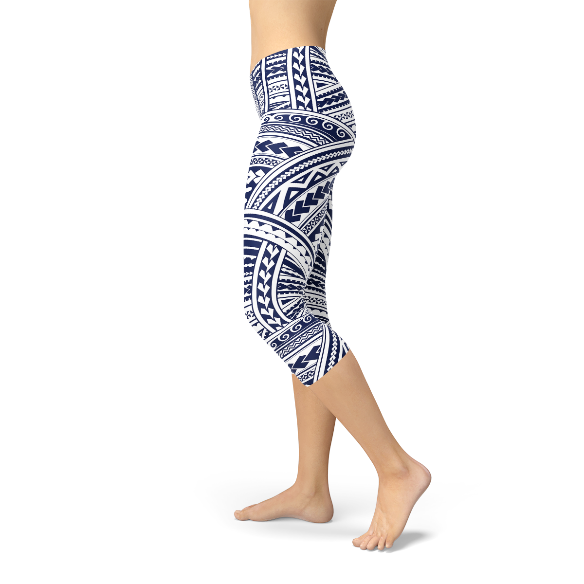 Polynesian Maori Tattoo Capri Leggings - Stylemz