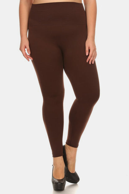 Yelete Full Size Seamless Fleece Lined Leggings for Comfort