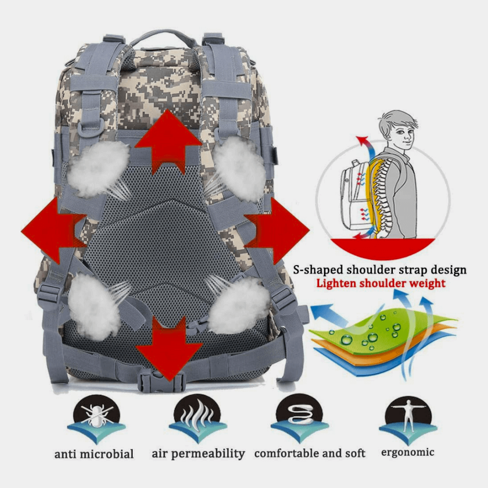 Tactical 45L Molle Rucksack Backpack - Stylemz