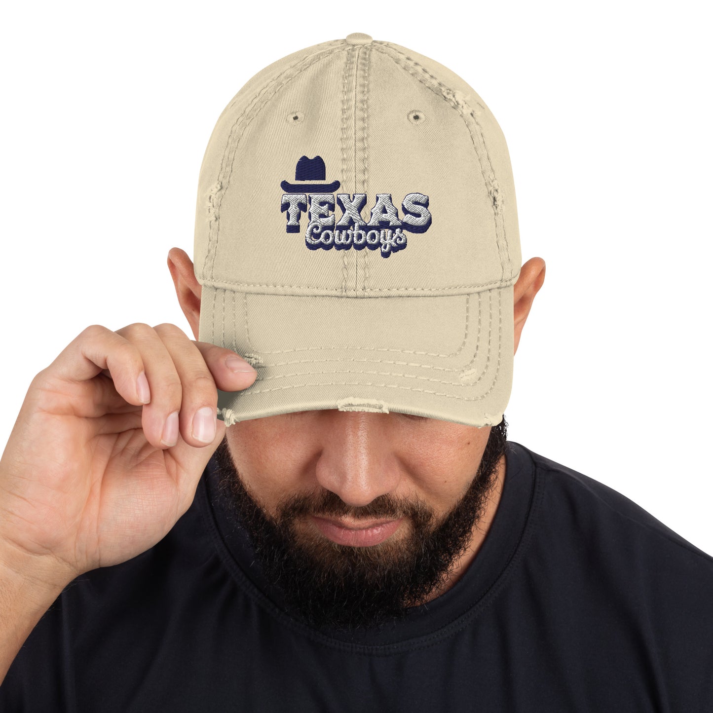 Korea -  Texas cowboys Distressed Dad Hat  - StyleMZ