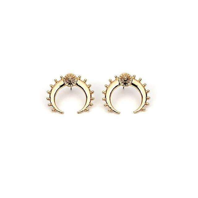 Crescent Moon Earrings in Zinc Alloy for Elegant Style