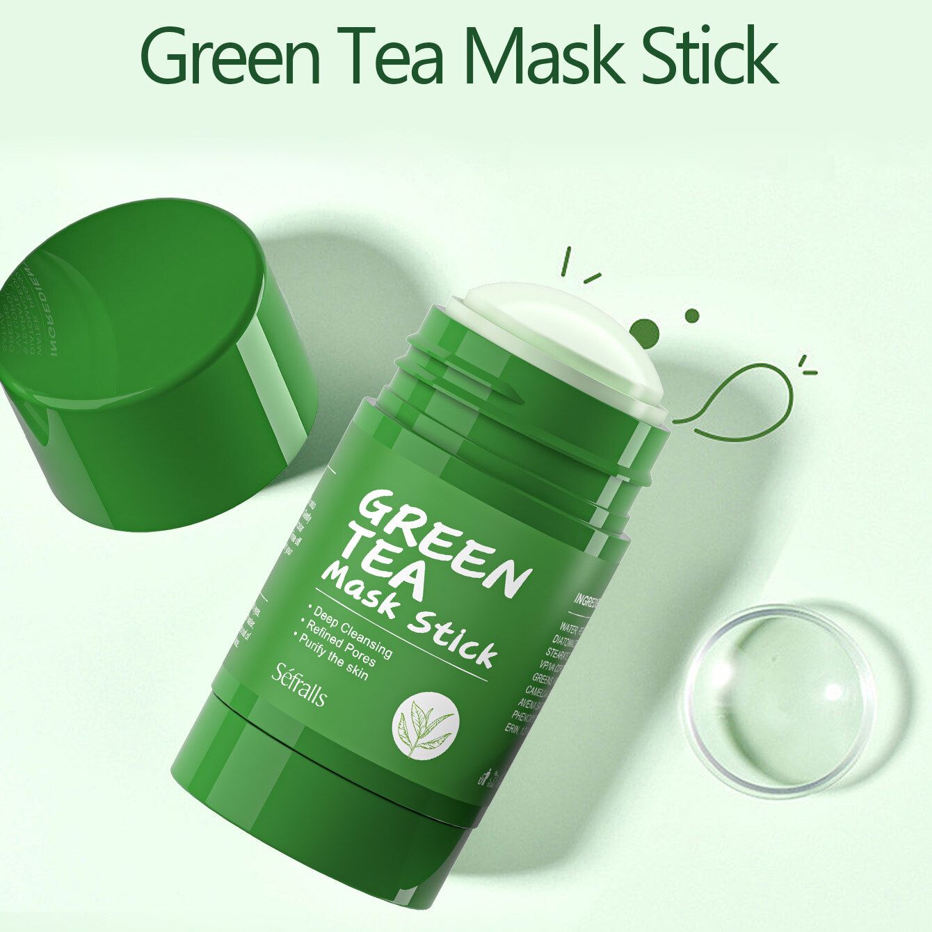 7 Pcs Green Tea Mask Stick for Face, 10 Minutes Blackhead Remover