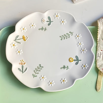 Handpainted Vintage Little Daisy Ceramic Bowl Plate Set