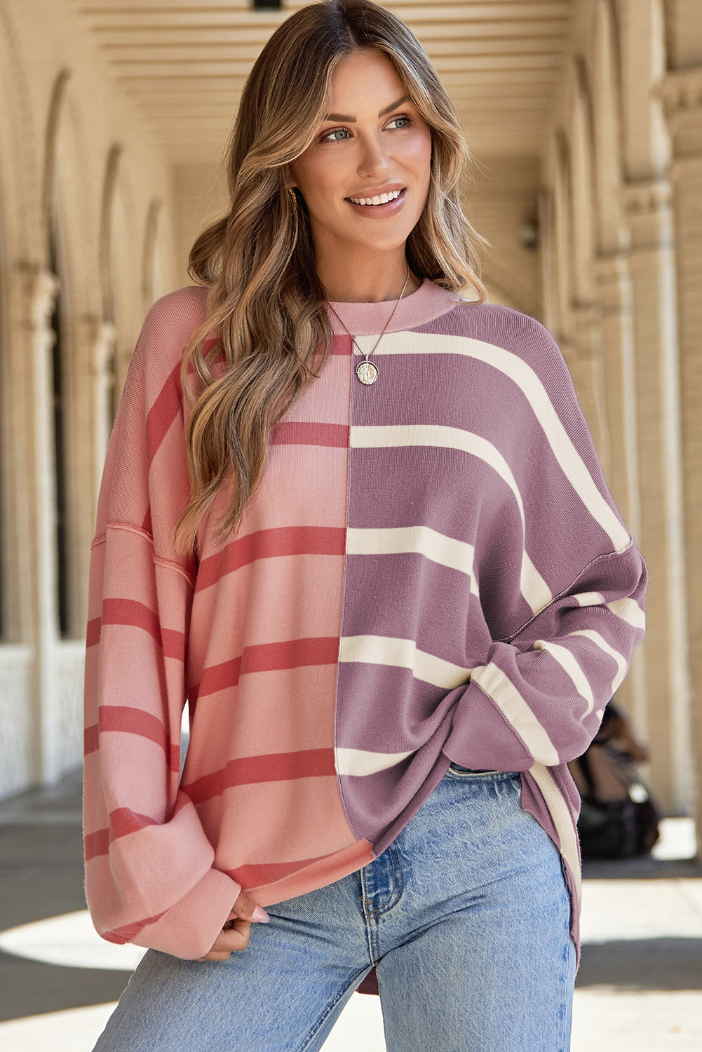 Araya Stripe Oversized Sweater for Cozy Fashion Days