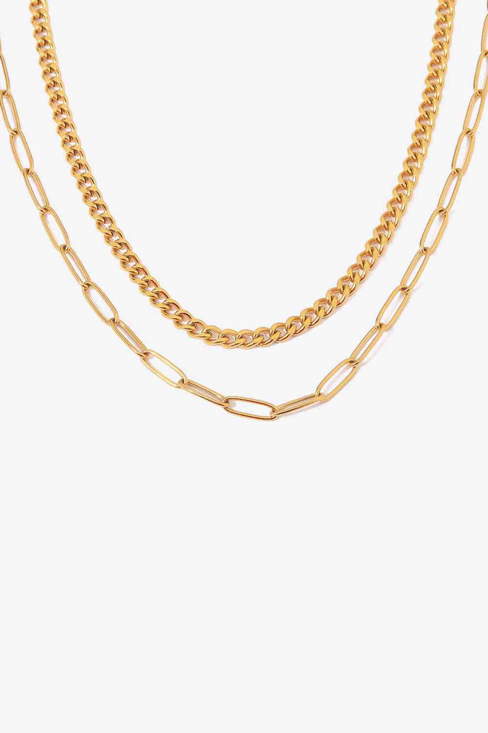 18K Gold Plated Layered Chain Necklace