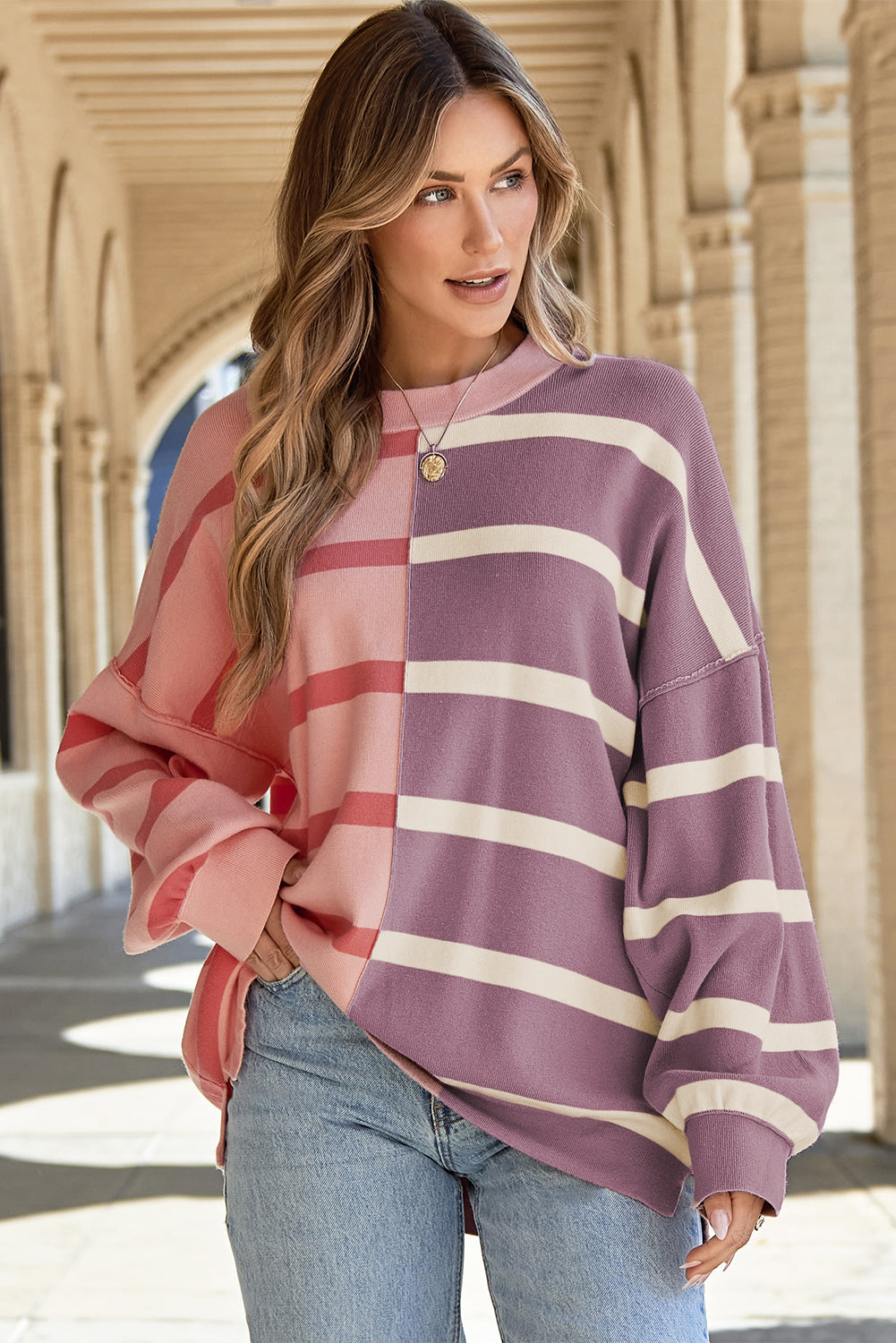 Araya Stripe Oversized Sweater for Cozy Fashion Days