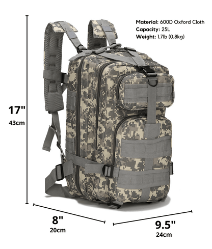 Tactical 25L Molle Backpack for Outdoors and Travel