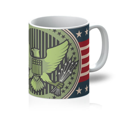 Eagle Seal Mug with Sturdy Handle and Glossy Finish