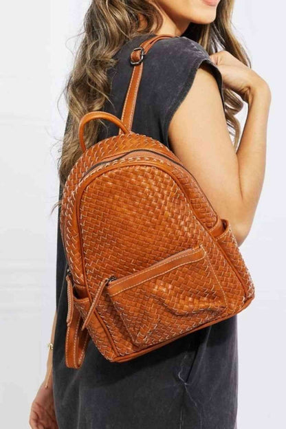 SHOMICO Certainly Chic Faux Leather Woven Backpack Style