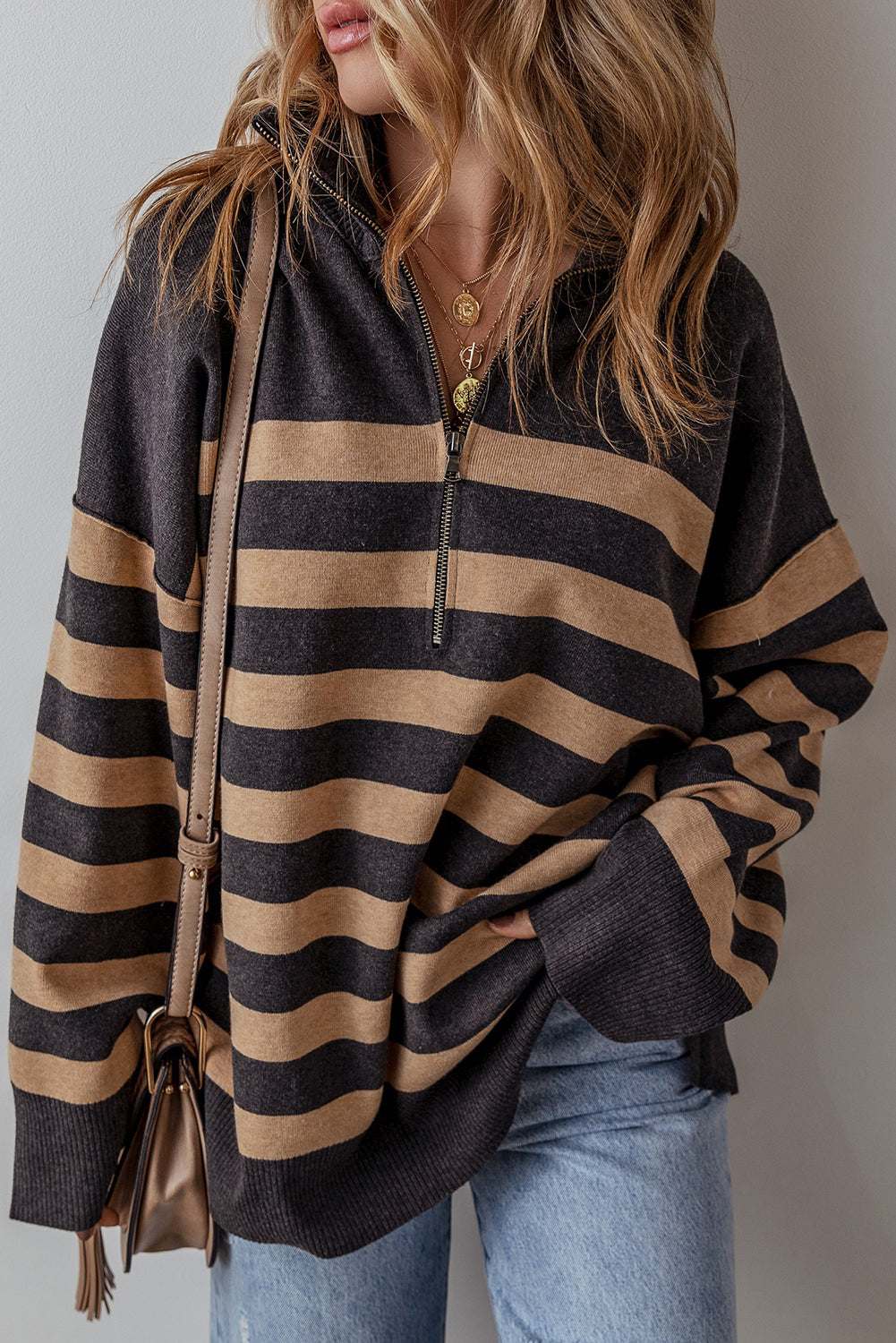 Adeline Stripe Oversized Sweater for Chic Cozy Style