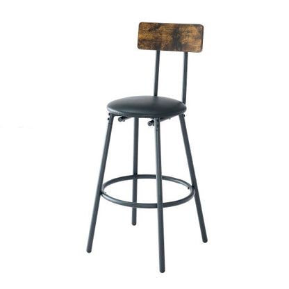 2-Piece Set Of Bar Tables And Chairs With PU Upholstered Seats