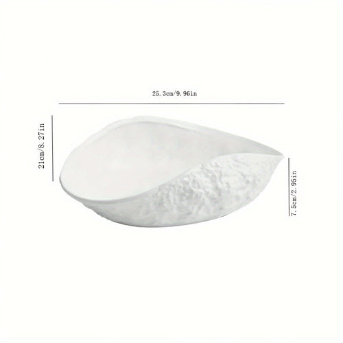 Elegant Shell-Shaped Ceramic Dish Ideal for Seafood Serving