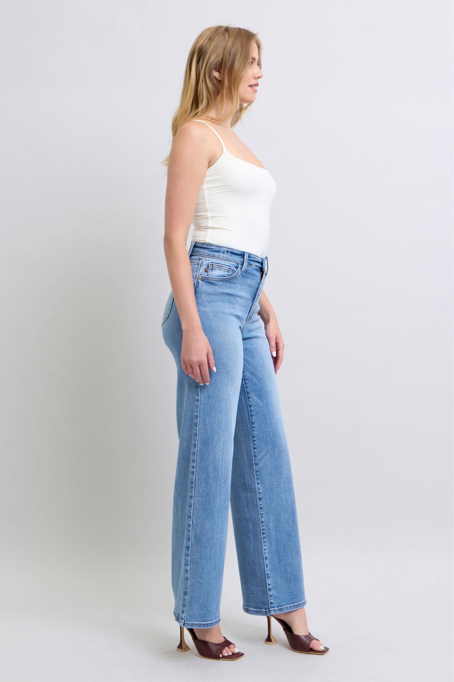 Judy Blue Full Size Wide Leg Jeans with Pockets for Style