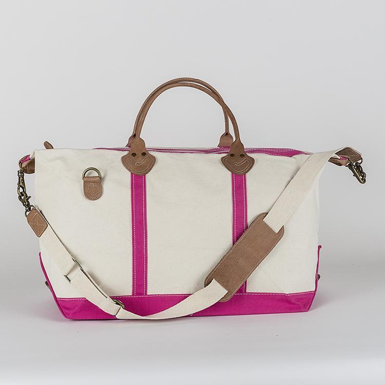 Stylish Weekender Duffel with Leather Trim and Personalization