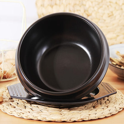 Heat-Resistant Ceramic Bibimbap Bowl for Outdoor Cooking