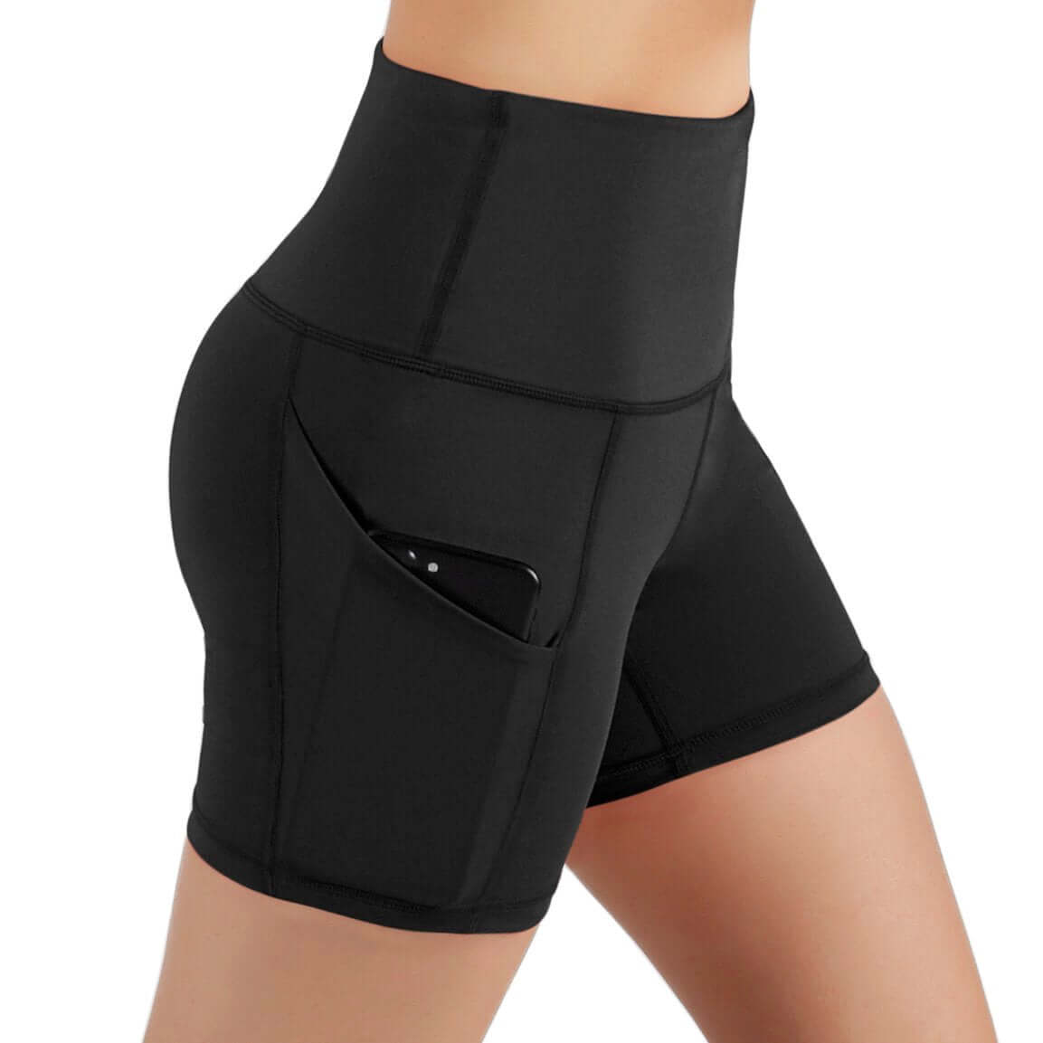 Jolie High-Waisted Athletic Shorts with Hip Pockets for Comfort