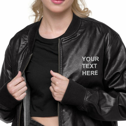 Personalized Embroidered Leather Jacket , Custom Leather Jacket, - Stylemz