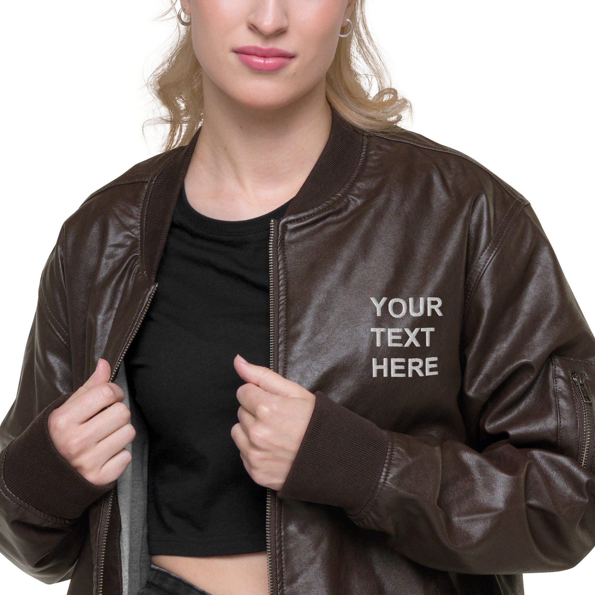 Personalized Embroidered Leather Jacket , Custom Leather Jacket, - Stylemz