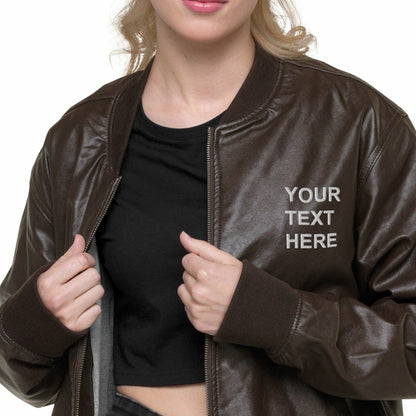 Personalized Embroidered Leather Jacket , Custom Leather Jacket, - Stylemz