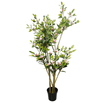 Faux Potted Magnolia Tree With Pink Flowers 250cm for Elegant Decor