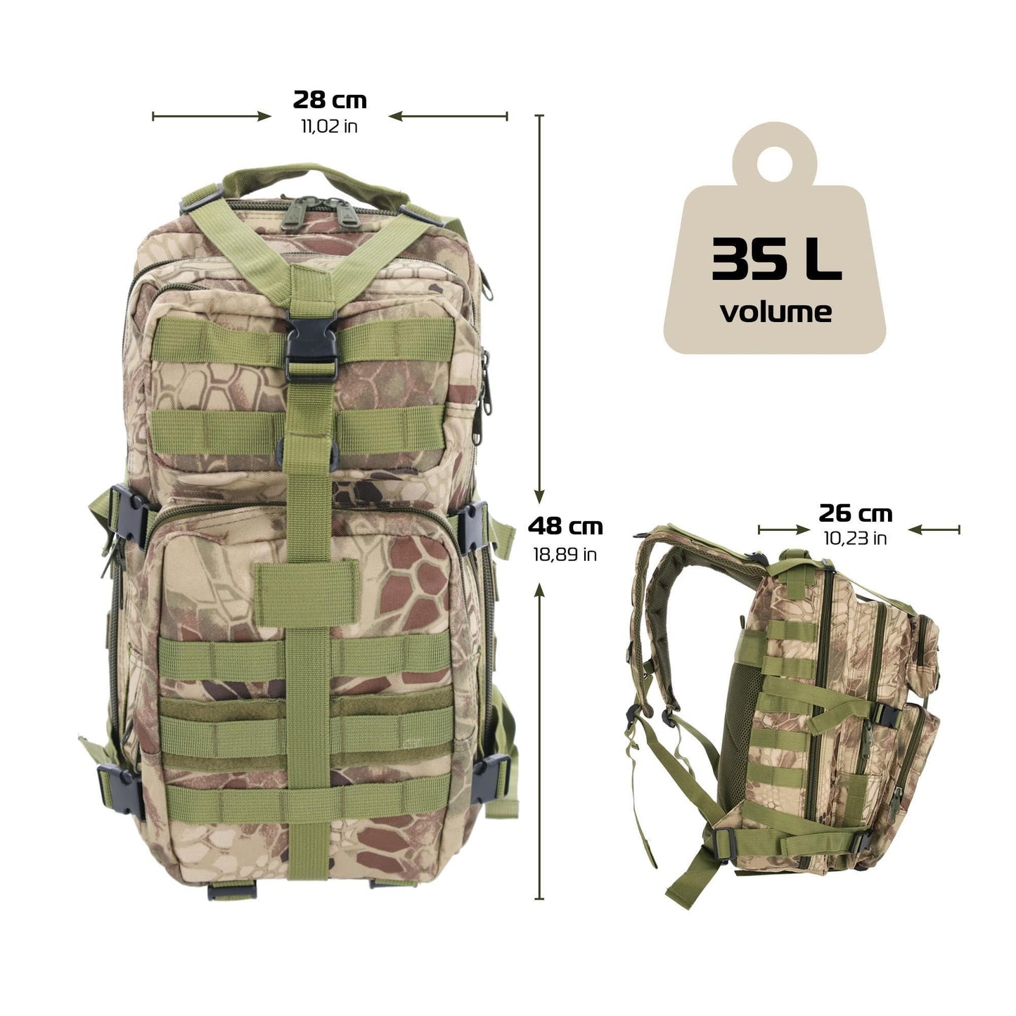 Military Tactical Backpacks Molle System (camouf lage) - Stylemz