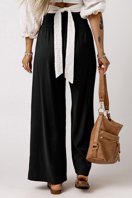 Kenzie Drawstring Elastic Waist Wide Leg Pants for Comfort