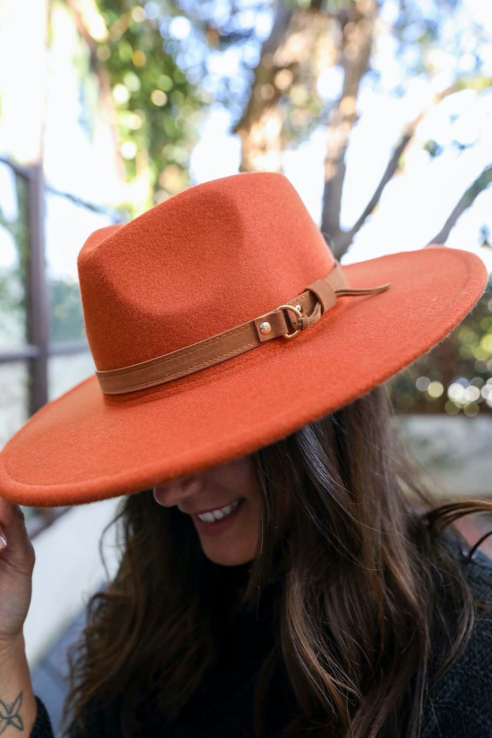 Stylish Flat Brim Buckle Hat for All-Day Comfort