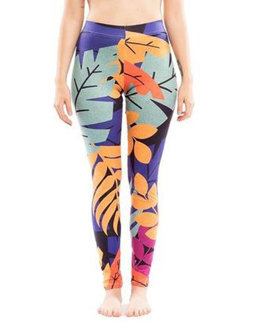 Flora Pattern Leggings for Women with Breathable Fabric