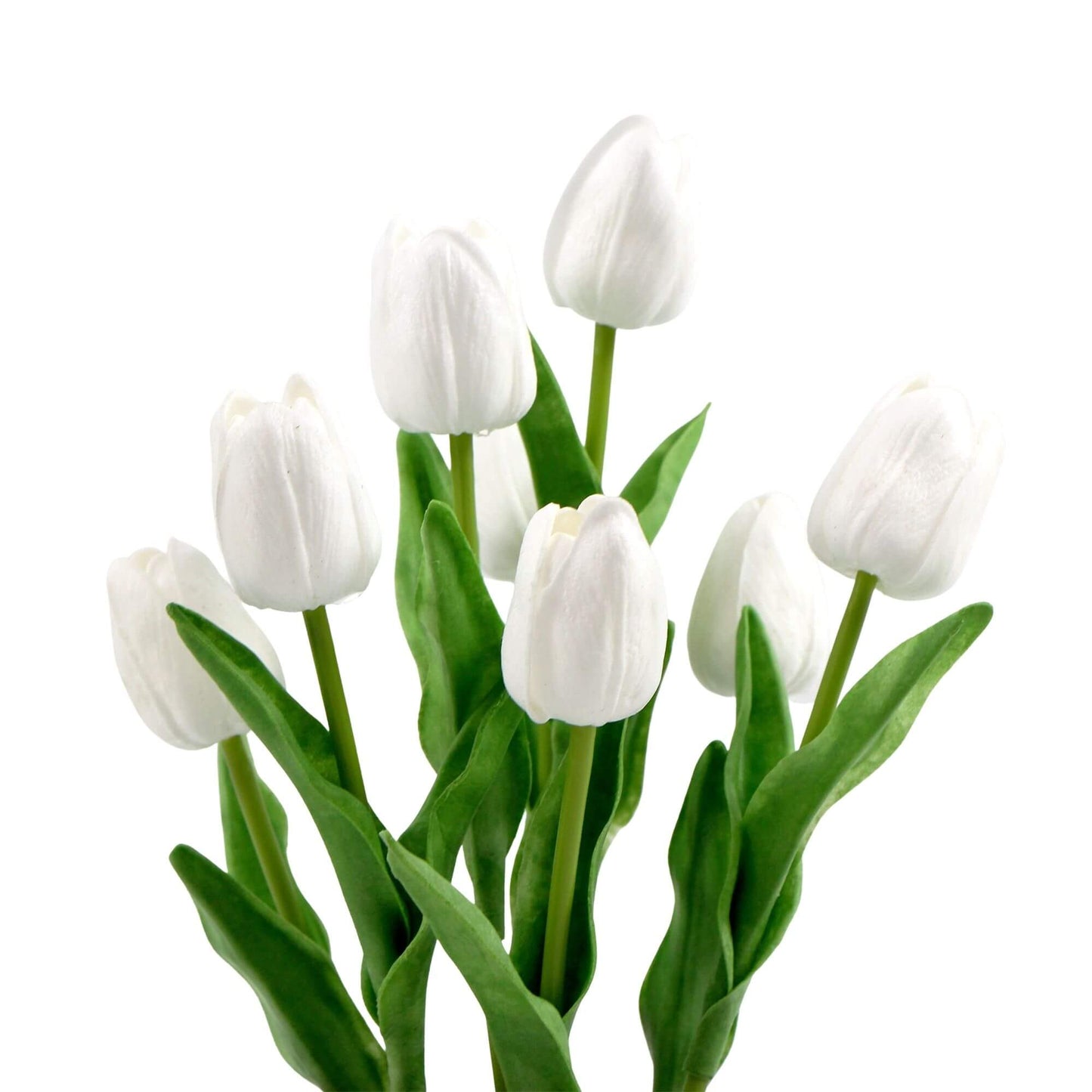 Flowering White Artificial Tulip Plant Arrangement 35cm