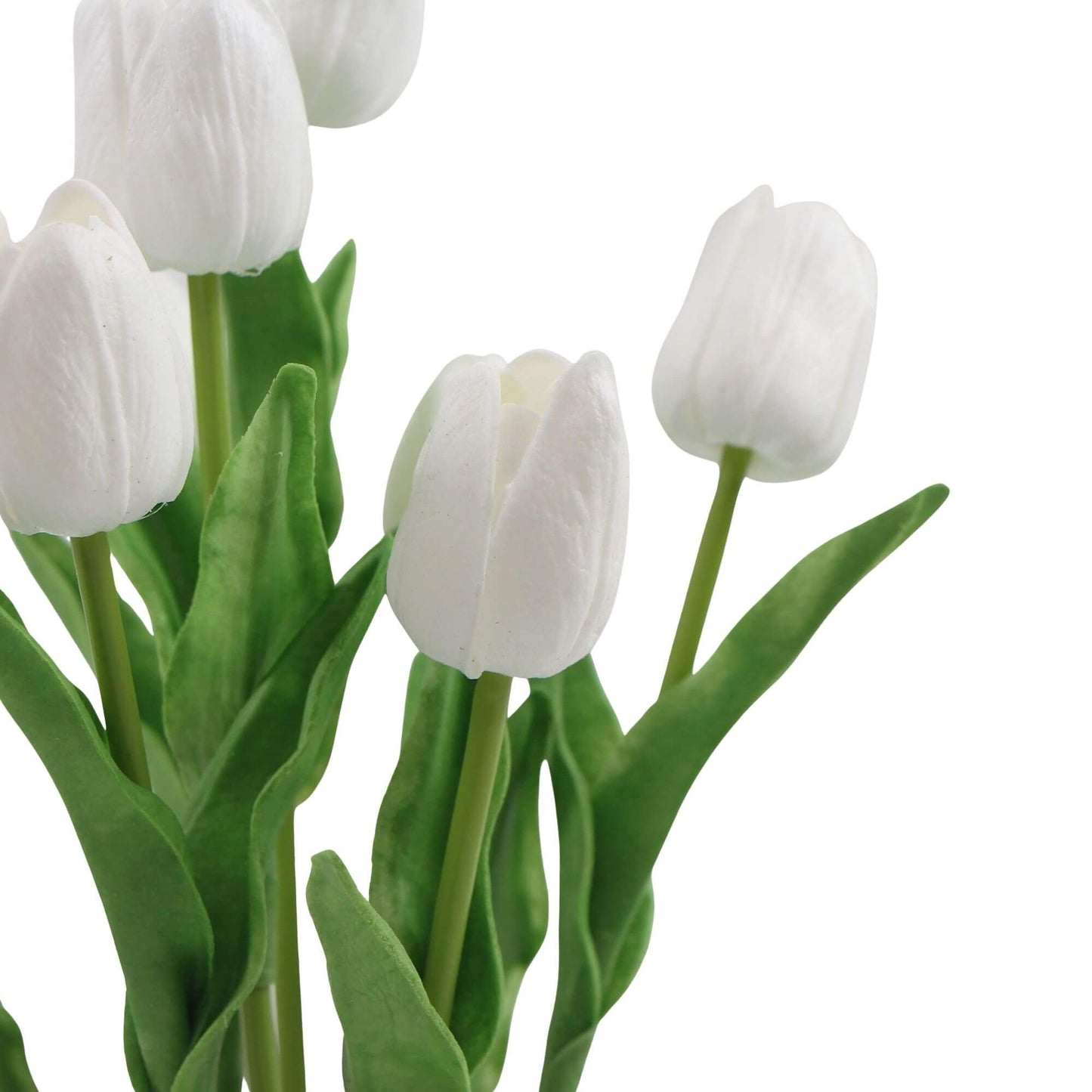 Flowering White Artificial Tulip Plant Arrangement 35cm