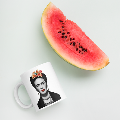 Frida Kahlo With Flowers Poster Artwork Mug for Coffee Lovers