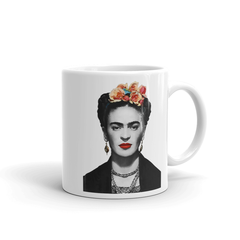 Frida Kahlo With Flowers Poster Artwork Mug for Coffee Lovers