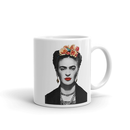 Frida Kahlo With Flowers Poster Artwork Mug for Coffee Lovers