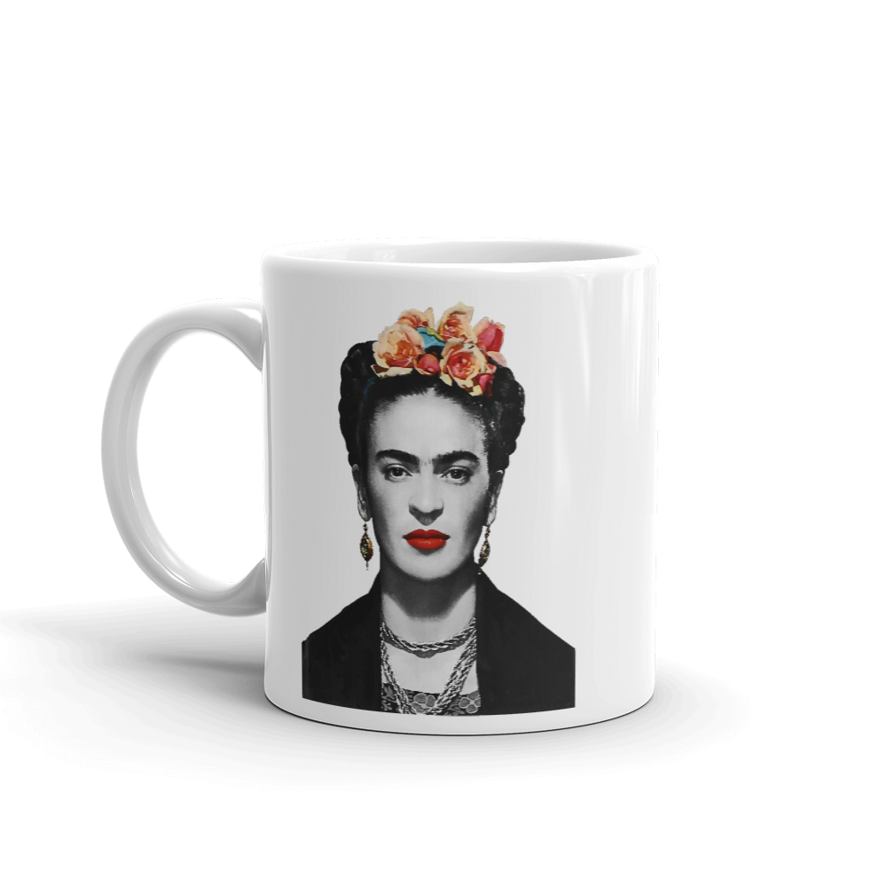 Frida Kahlo With Flowers Poster Artwork Mug for Coffee Lovers