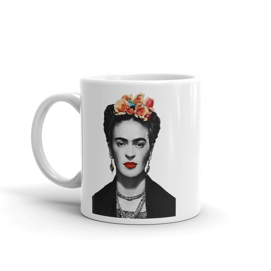 Frida Kahlo With Flowers Poster Artwork Mug for Coffee Lovers