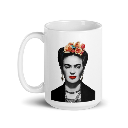 Frida Kahlo With Flowers Poster Artwork Mug for Coffee Lovers