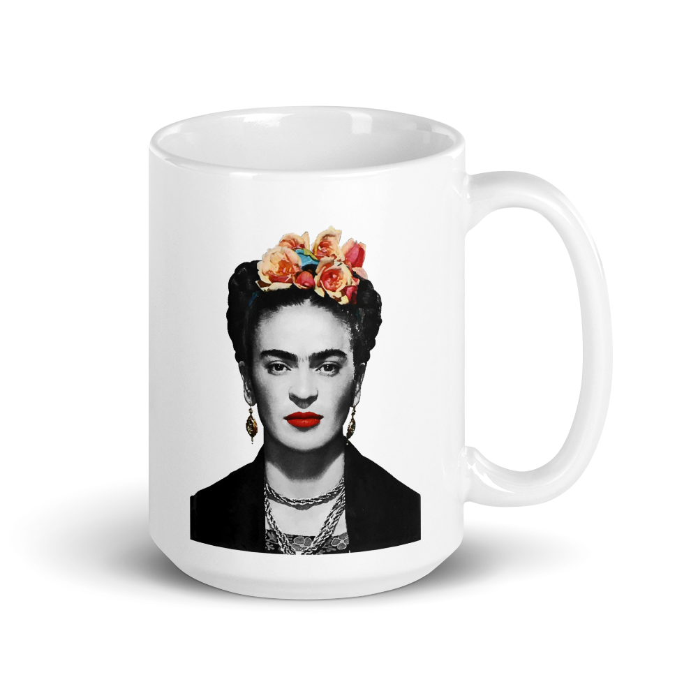 Frida Kahlo With Flowers Poster Artwork Mug for Coffee Lovers