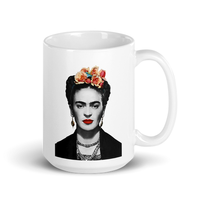 Frida Kahlo With Flowers Poster Artwork Mug for Coffee Lovers